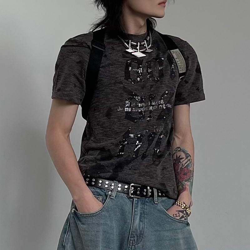 Custom Punk Slim Fit Printed T-Shirt