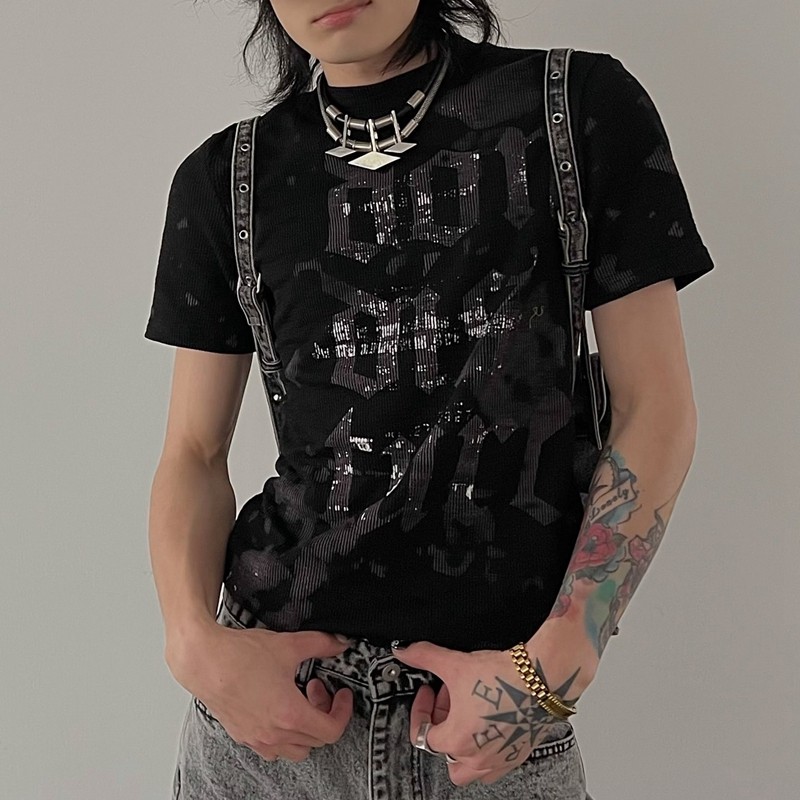 Custom Punk Slim Fit Printed T-Shirt