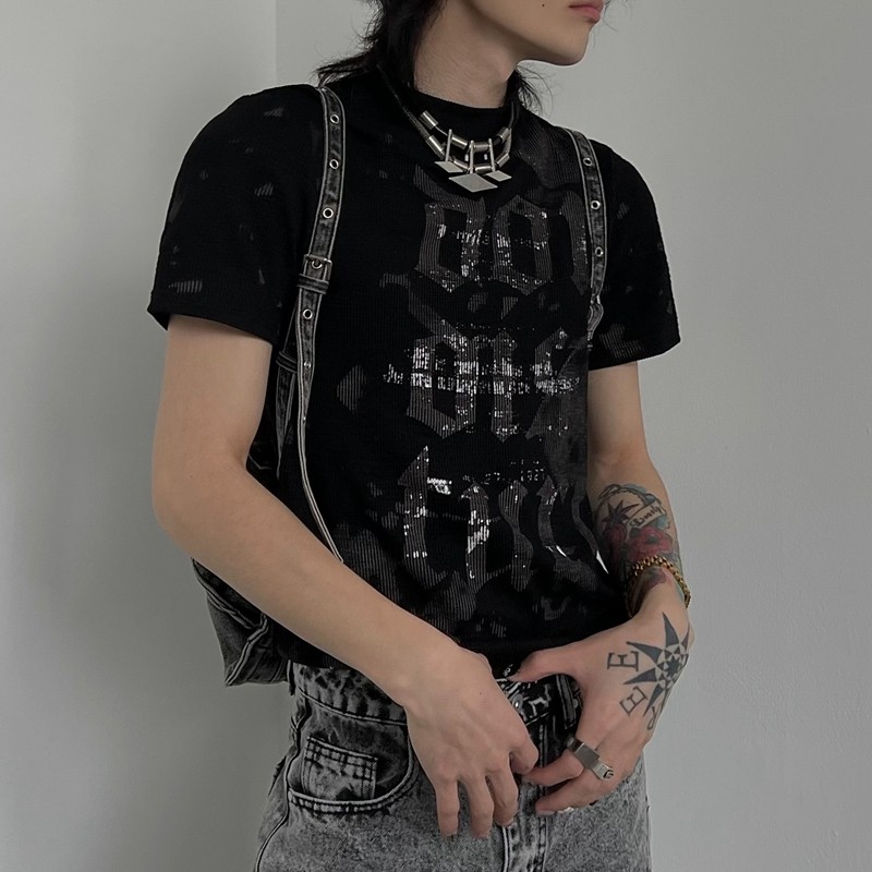 Custom Punk Slim Fit Printed T-Shirt