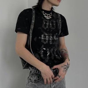 Custom Punk Slim Fit Printed T-Shirt | Blended Fabrics | Punk Style | Vintage T-Shirts Manufacturer