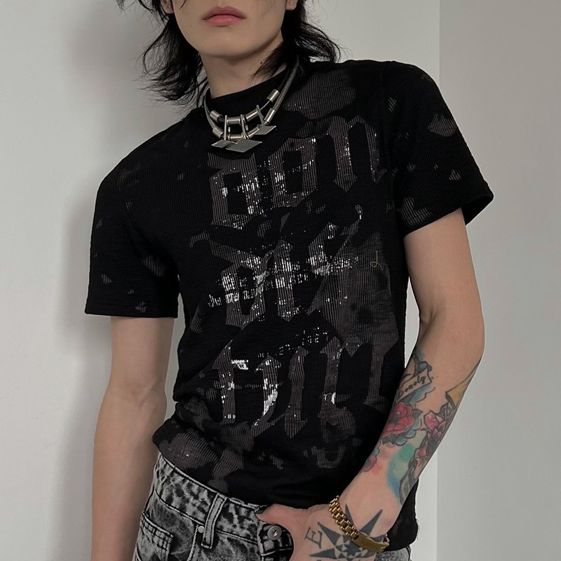 Custom Punk Slim Fit Printed T-Shirt