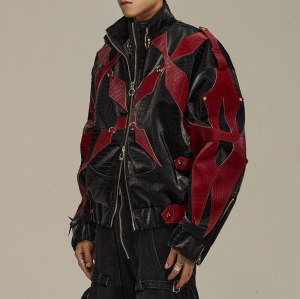 Custom Dark Punk Street Leather Jacket | Leather Fabric | Vintage Style | Vintage Jacket Manufacturer