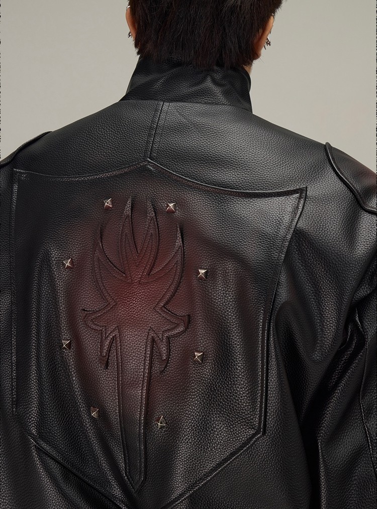 Custom Dark Punk Street Vintage Leather Jacket