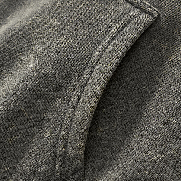 Custom Vintage Washed Solid Color Zip Hoodie Details