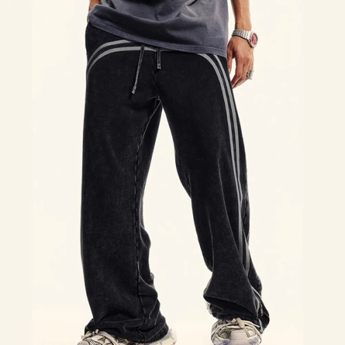 Custom Street Sport Style Batik Sweatpants Washed Trousers | Streetwear Casual Pants | Vintage Pants Manufacturer