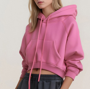 Custom Solid Color Snow Washed Cropped Hoodies | Streetwear Cropped Hoodies | Vintage Hoodies Manufacturer
