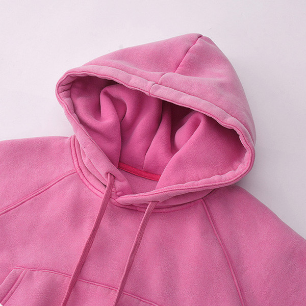 Custom Solid Color Snow Washed Cropped Hoodies Details