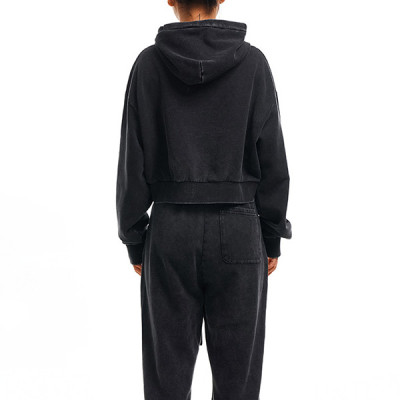 Custom Fried Color Patchwork Cropped Hoodie | Streetwear Cropped Hoodies | Vintage Hoodies Manufacturer