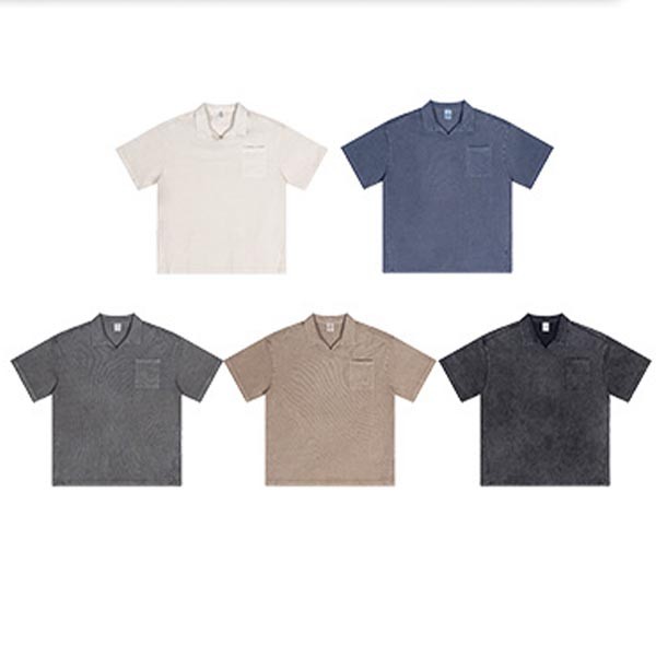 Custom Washed Casual Polo T-Shirt