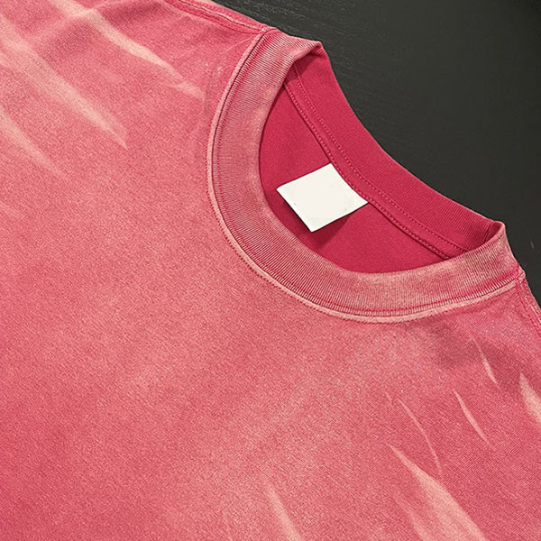 Custom Spray Dye Vintage Solid Color T-Shirt Details