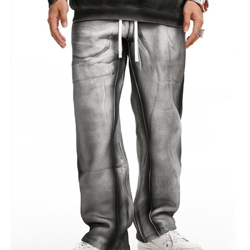 Street Vintage Inkjet Straight Leg Pants | Customizable Logo | Streetwear Pants Manufacturer