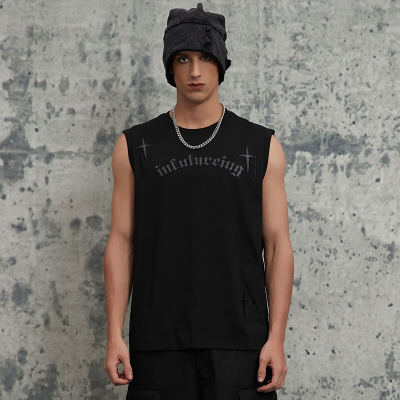 2025 Summer New Leather Applique Embroidered Vest | Dark Street Style | Streetwear Tank Top Manufacturer