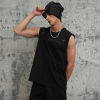 2025 Sommer Neue Weste mit bestickter Lederapplikation | Dunkler Streetstyle | Streetwear Tank Top Hersteller