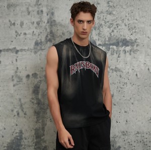 2025 Retro Original Design | Vintage Washed Letter Printed Sleeveless T-Shirts | Sun Dried & DTG