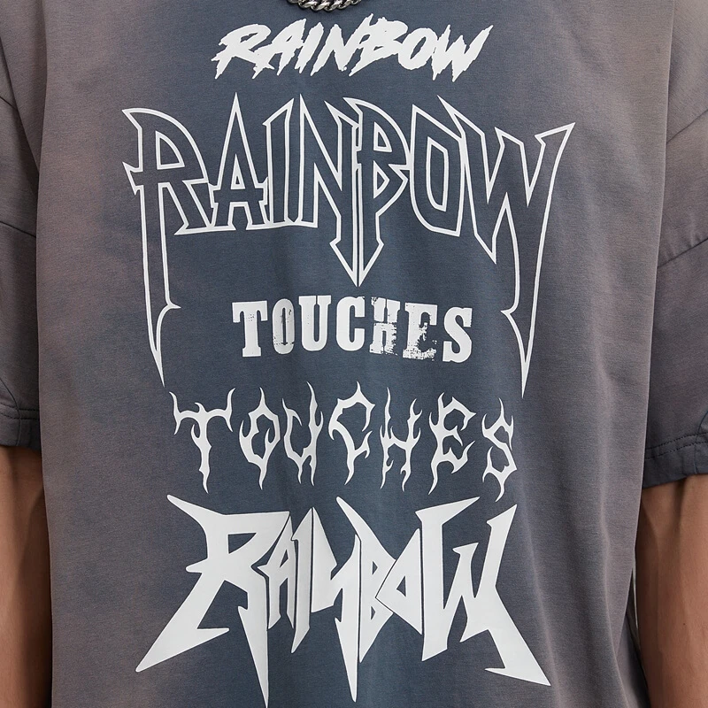 Vintage Street Gradient Washed Print T-shirt