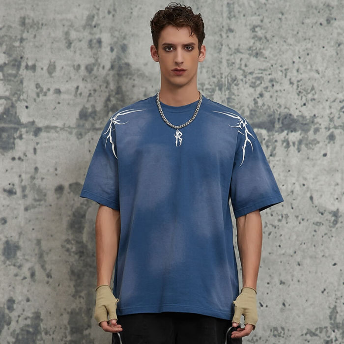 Original Design Vintage Street Sun Dried Oversized T-Shirts | Offset Printing & Sun Dried | Support OEM
