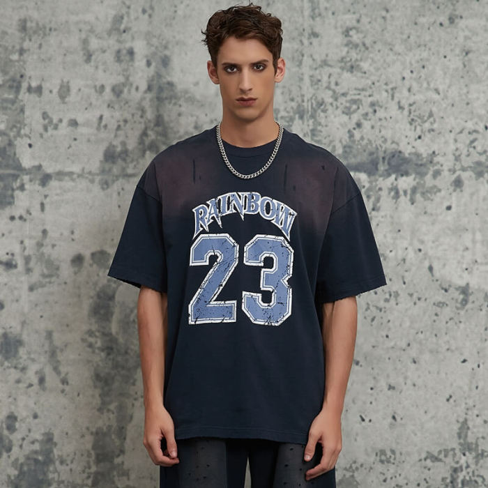 Original Design Vintage Jersey T-shirt | Sun Dried & Screen Printing | Custom Vintage Sporty T-shirts