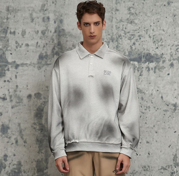 2025 Original Design Vintage Long Sleeve Polo T-Shirt | Sun Dried & Embroidery | 100% Cotton