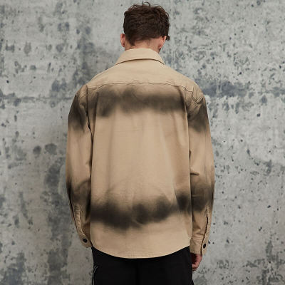 ORI240808 Vintage Jet Color Workwear Long Sleeve Shirt | Vintage Street Style | Streetwear Shirts Manufacturer