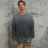 ORI240412 Individueller Rundhalspullover mit Skelett-Alphabet-Stickerei und Farbverlauf | Dunkler Streetstyle | Hersteller von Streetwear-Pullovern