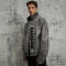 Custom Standing Collar Washed Faded Vintage Leather Jacket | Washing Fading & 3D Convex Embroider