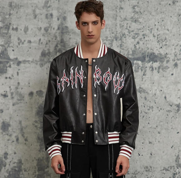 Custom Vintage Street Erased Color Aged Baseball Jacket | Towel Embroidery | PU Leather Fabric