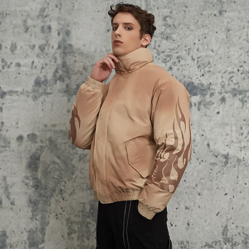 ORI240709 Spray Color Aged Stand Collar Tuck Jacket | Vintage Street Style | Streetwear Coats Manufacturer