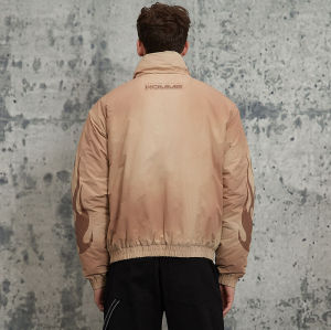 ORI240709 Spray Color Aged Stehkragenjacke | Vintage Street Style | Hersteller von Streetwear-Mänteln