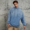 Vintage Street Style Design Washed Embroidered Hoodie | Acid Washed & Appliquéd Embroidery