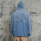 Vintage Street Style Design Washed Embroidered Hoodie | Acid Washed & Appliquéd Embroidery