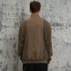 ORI240404 Sweatshirt mit Stehkragen und verwaschenem Waffelmuster im Patchwork-Stil | Vintage-Streetstyle | Hersteller von Streetwear-Sweatshirts