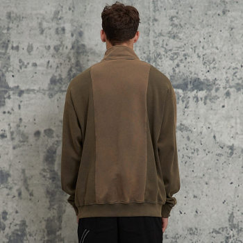 Custom Vintage Trend Patchwork Washed Sweatshirt | Acid Washing & Embroidery | 100% Cotton