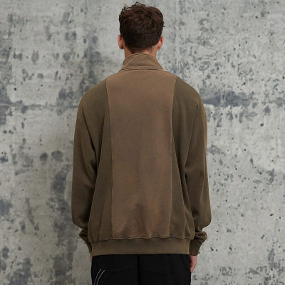 Custom Vintage Trend Patchwork Washed Sweatshirt | Acid Washing & Embroidery | 100% Cotton