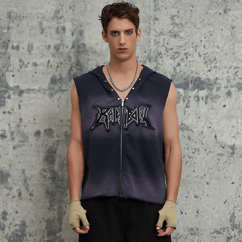 Custom Dark Street Style Sleeveless Hoodies