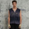 Vintage Original Design Washed Sleeveless Zip-Up Hoodie | Sun Dried & Appliquéd Embroidery