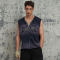 Vintage Original Design Washed Sleeveless Zip-Up Hoodie | Sun Dried & Appliquéd Embroidery