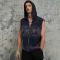 Vintage Original Design Washed Sleeveless Zip-Up Hoodie | Sun Dried & Appliquéd Embroidery