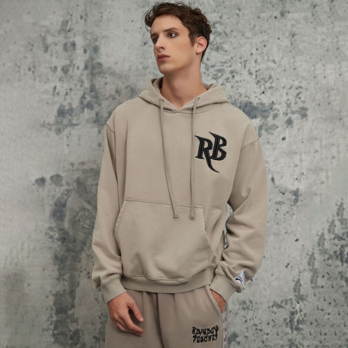 ORI240911 Gepolsterter Hoodie mit aufgestickten Knochen und aufgestickter Stickerei, gewaschen | Dunkler Streetstyle | Hersteller von Streetwear-Hoodies