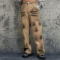 Custom Spray Color Letter Embroidered Cargo Pants | Spray Color & Embroidery | 100% Cotton