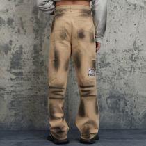 Custom Spray Color Letter Embroidered Cargo Pants | Spray Color & Embroidery | 100% Cotton