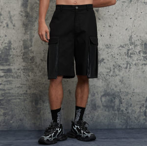 Original Design Oversized Patch Pocket Patchwork Work Shorts