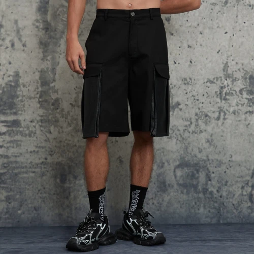 Original Design Oversized Patch Pocket Patchwork Work Shorts