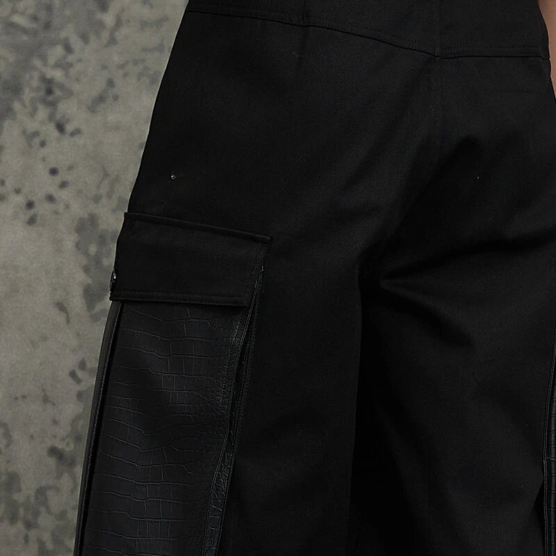Patch Pocket Patchwork Work Shorts 