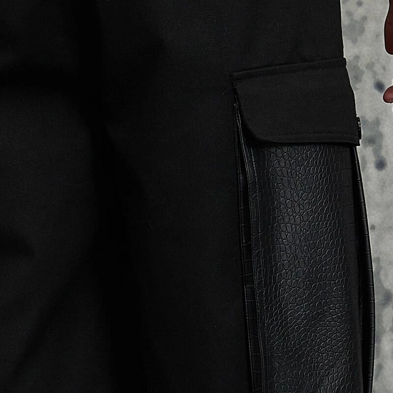 Patch Pocket Patchwork Work Shorts 