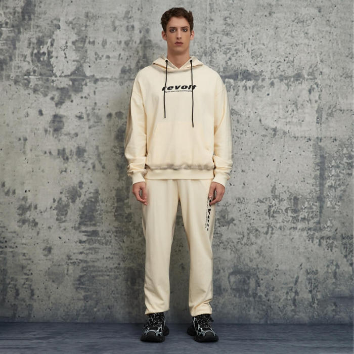 Letter Embroidered Hoodie Sweatpants Set | Custom Hoodie and Sweatpants Set | OEM/ODM