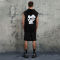 Original Design Embroidered Print Sleeveless Hoodie Set | Embroidery & Appliqué Patch & Rivets
