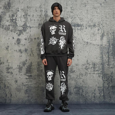 Set aus Kapuzenpullover und Jogginghose im Punk-Street-Style | Maßgeschneidertes Set aus Kapuzenpullover und Jogginghose | OEM/ODM