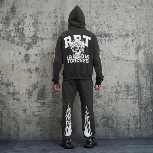 Set aus Kapuzenpullover und Jogginghose im Punk-Street-Style | Maßgeschneidertes Set aus Kapuzenpullover und Jogginghose | OEM/ODM