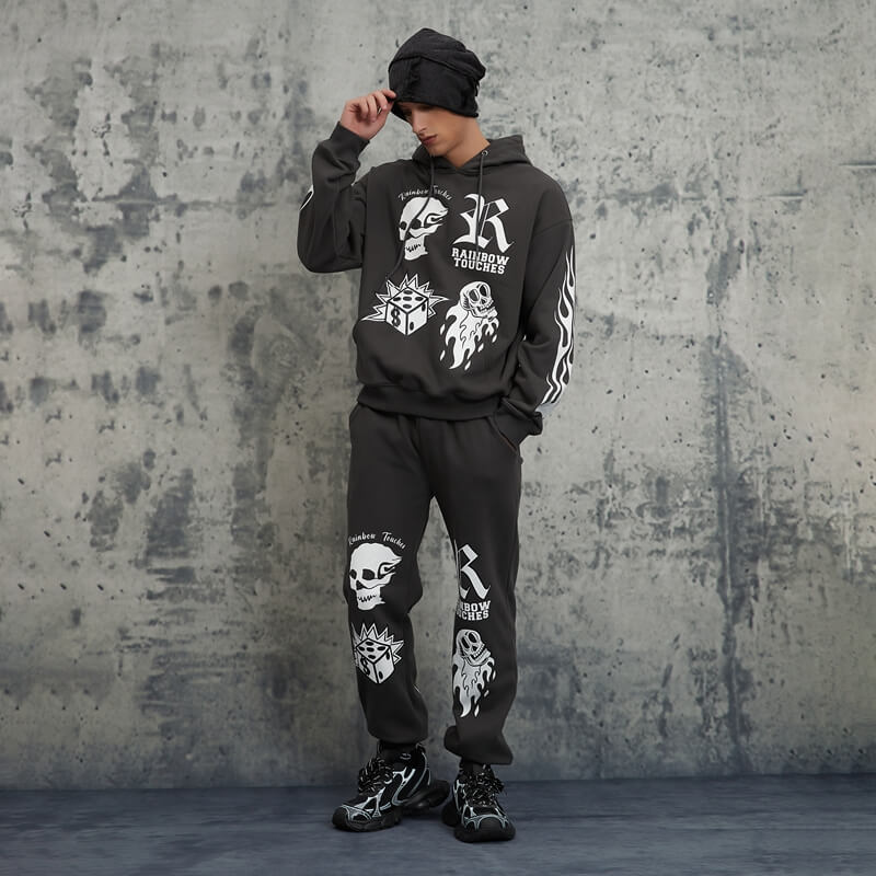 Punk Street Style Hoodie and Sweatpants set