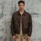 Custom Vintage Washed Monogrammed Leather Jacket | Washed & Patch Embroidery | Leather Fabric